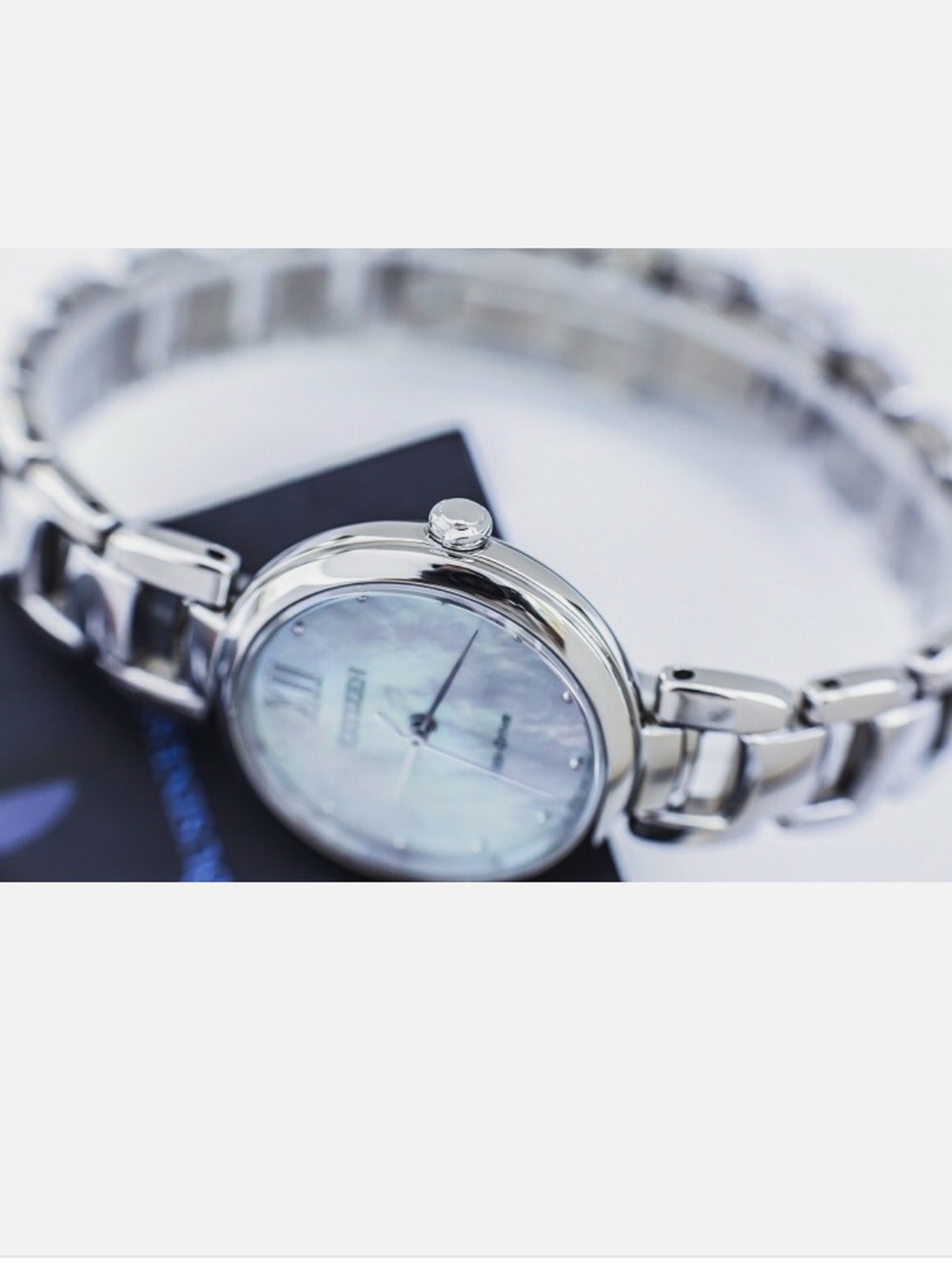 Citizen Women's Silver Bracelet Watch with Iridescent Mother-of-Pearl Dial - Picture 3 of 7